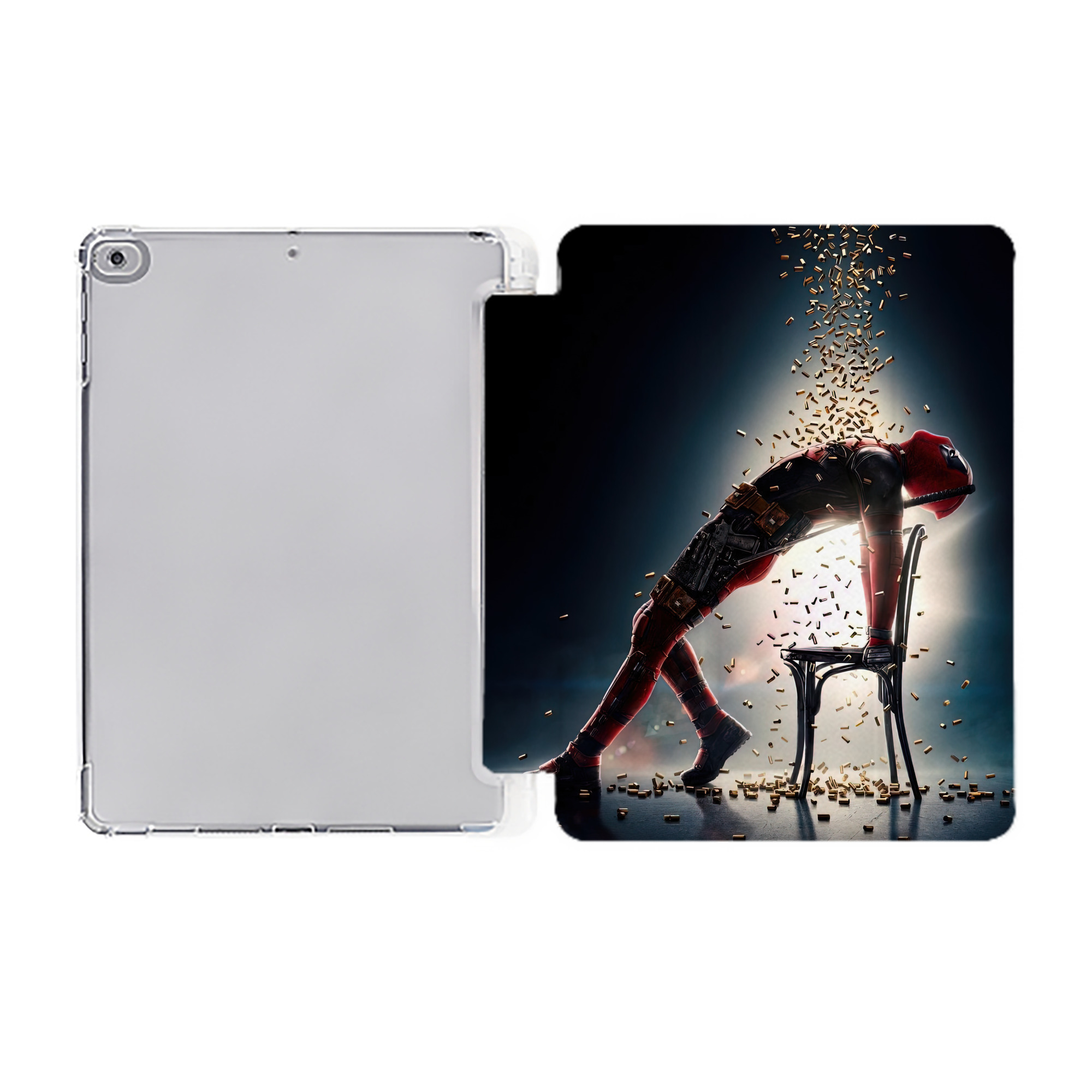 （画像用） Deadpool デッドプール IPad ケース ペン収納付き 三つ折りスタンド PUレザー×シリコン 対応機種9.5/10.5/10.9インチ